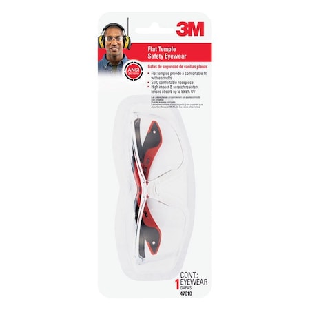 Scotch 3M Safety Glasses Clear Lens Black/Red Frame 1 pc 47010H1-DC